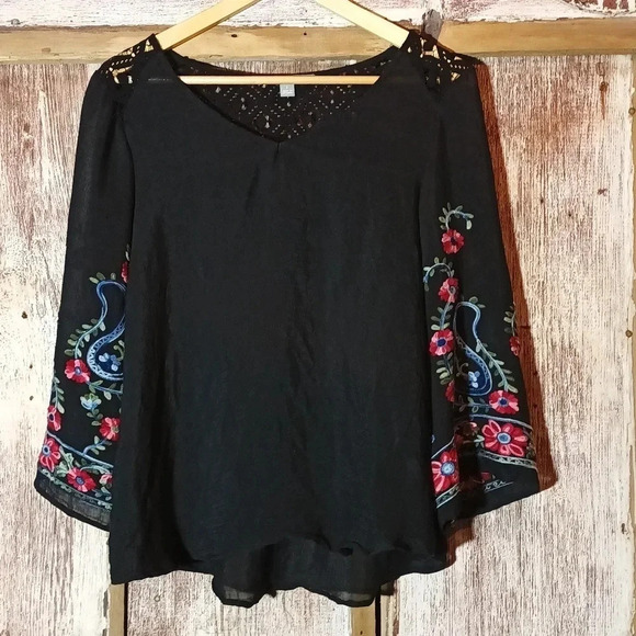 Valerie Stevens boho embroidered lace crochet sheer lightweight size small - Picture 2 of 7